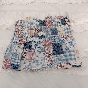 American Eagle smocked patchwork tube top. Size Medium